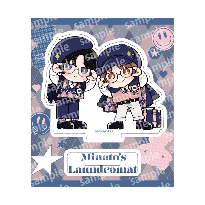 みなと商事ランドリー ブロマイド アクスタ みなと商事コインランドリー_アクリルスタンド デフォルメ PINK/NAVY