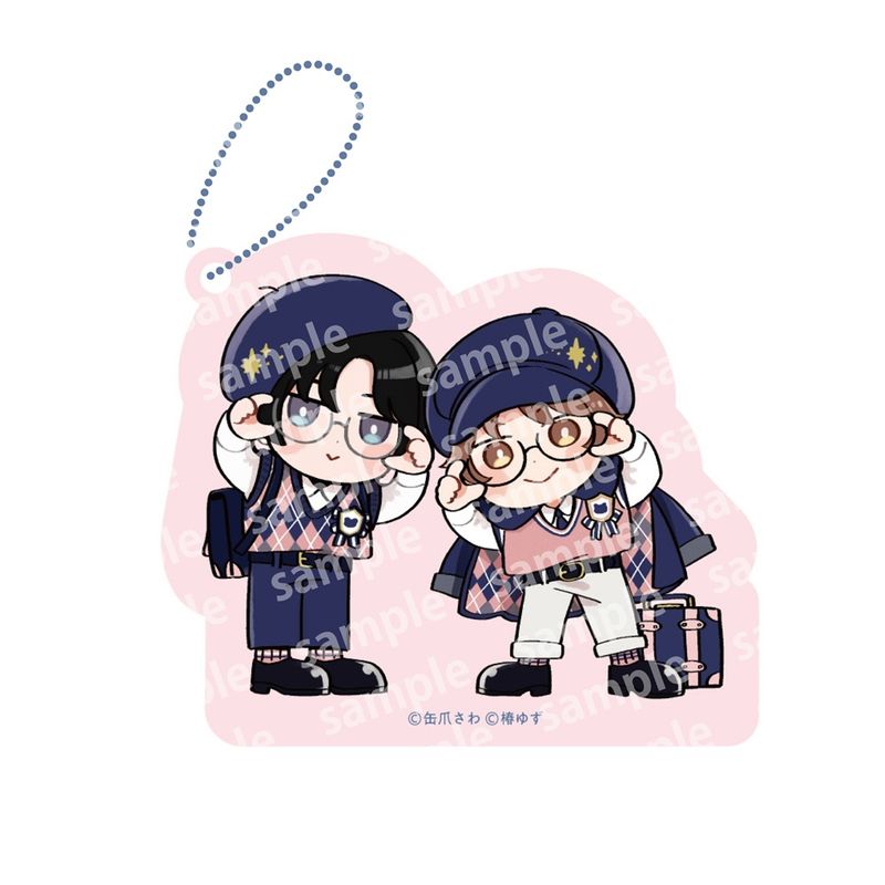 みなと商事コインランドリー_アクリルブロックチャーム PINK/NAVY TRAD
