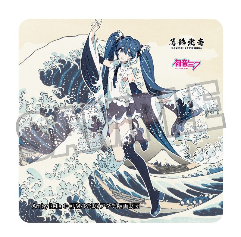 葛飾北斎×初音ミク_Rella ステッカー 初音ミク 神奈川沖浪裏 | 初音