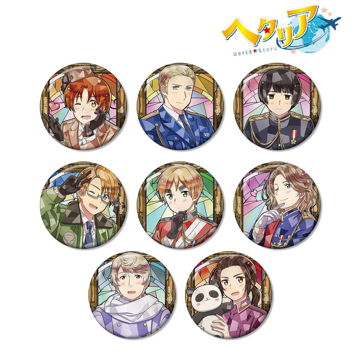 ヘタリア World☆Stars 初回限定盤 CD特典 缶バッジ コンプセット ヘタリア World☆Stars_トレーディング Aure Glass 缶バッジ(単位