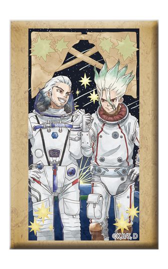 Dr.STONE_スタンド付きスクエア缶バッジ 千空＆百夜 | Dr.STONE