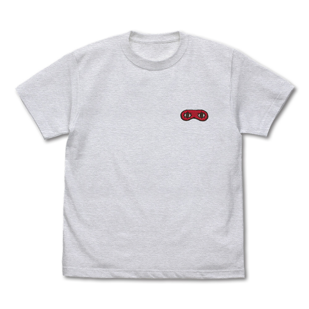 銀魂_XLサイズ_沖田総悟のアイマスク ワンポイント刺繍Tシャツ/ASH