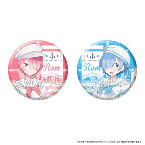 Re:Zero - Starting Life in Another World - Sparkling Big Can Badge Set Marine ver. Ram & Rem