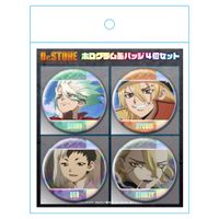 Dr.STONE_ホログラム缶バッジ4個セット 千空&龍水&ゲン&スタンリー